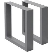 Set 2 Gambe per Tavolo in Acciaio Grigio Struttura Telaio per Panca 30 x 43 cm Design Stile Industriale Piedi Tavolino da Salotto Base Cornice
