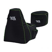 Game Over - Gaming-Sitzsack mit Fußhocker, Sitzsack für den Innenbereich und Fußstütze, wasserabweisender Sitzsack für Erwachsene mit Seitentaschen