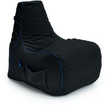 Game Over - Adultos xl Gamer Puff Silla con Relleno Puf de Pera Sillón para Salon con Respaldo - Relámpago cerúleo