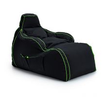 Game Over - Adultos Silla Gigante xl Gamer Salon Puff con Relleno Sillón Interior Puf de Pera con Respaldo para Salon - Esmeralda Mágica