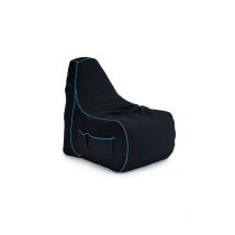 Game Over - Pouf a sacco per giochi, Poltrona pouf con schienale alto e tasche laterali, 83x83x60 cm Poltrona a sacco resistente all'acqua per