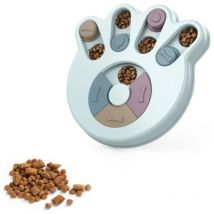 Animood Gamelle Interactive Anti-Glouton pour Chiens et Chats - Bol de 24 cm x 24 cm x 3 cm - Épaisseur 3 cm - Design en Empreinte de Patte - Couleur