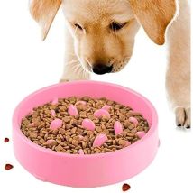 Gamelle Pour Chien Chat En Plastique Pet Slow Food Bowl Antidérapant Rose