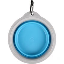 Flamingo - Gamelle de transport bubo 375 ml pour chien couleur bleu/ gris