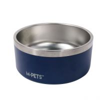 Gamelle M Pets eskimo - Double paroi 2 l - Bleu - Acier inoxydable, antidérapant, inodore, antirouille, lavable