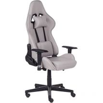 Beliani - Gaming Chair Ergonomic Fabric Adjustable Armrests Light Grey Warrior