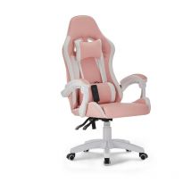 Clipop - Gaming Chair, High-back Racing Chair, Ergonomic Office Chair with Waist Massage&Foldable Pedal,Pink