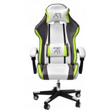 Viking Choice - Gaming chair sedia da ufficio ergonomica in ecopelle bianco-grigio-lime