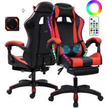 Gaming-Stuhl – Ergonomischer Bürostuhl mit Fußstütze, höhenverstellbar, ausziehbarer Rückenlehne, Handlauf-Design