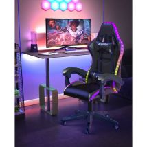 Bigzzia - Gaming stuhl led Racing Gaming Stühle rgb -mit Verstellbare Kopfstütze - Lendenwirbelstütze - Liegefunktion - Gamer stuhl für Jugendliche