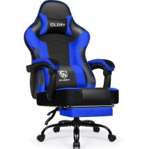 Gaming Stuhl Mit Fußstütze – Ergonomischer Gamerstuhl, 170° Verstellbar Gaming Chair, Höhenverstellbar, Mit Lendenkissen & Nackenkissen, Belastbar Bis