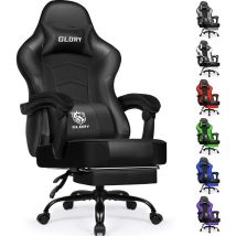 Gaming Stuhl Mit Fußstütze – Ergonomischer Gamerstuhl, 170° Verstellbar Gaming Chair, Höhenverstellbar, Mit Lendenkissen & Nackenkissen, Belastbar Bis
