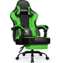 Gaming Stuhl Mit Fußstütze – Ergonomischer Gamerstuhl, 170° Verstellbar Gaming Chair, Höhenverstellbar, Mit Lendenkissen & Nackenkissen, Belastbar Bis