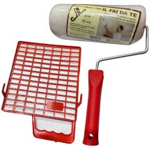 Pennelli Set Rullo S/54 20 cm con manico e retina in plastica 20 cm per idropitture e quarzi - Gamma