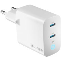 GaN Schnellladegerät 40W Wandladegerät 2x usb-c Anschluss pd, qc in Weiß