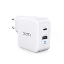 GaN USB Type C PD Chargeur Mural Rapide USB-A QC3.0 65W 3.25A Blanc
