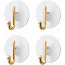 Gancho de pared adhesivo, gancho para trapo de cocina, gancho para baño, gancho para trapo de cocina, gancho para coche (blanco), 4 unidades