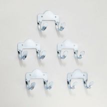 Juego de 5 ganchos multiusos dobles de acero cincado Mottez Al.6xAn.7,5xP.4,8 cm Mottez