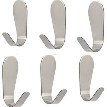 Soleil - 6 ganchos autoadhesivos para baño, ganchos de pared adhesivos resistentes de acero inoxidable 304, impermeables