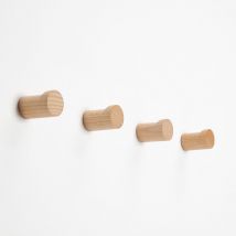 Hanbing - Ganci da Parete in Legno Ganci Appendiabiti Minimalisti, 4 Pezzi Moderni Appendiabiti in Vero Legno Naturale di Faggio, Ganci Appendiabiti