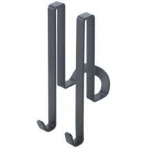 Inbagno - Gancio doppio nero opaco in acciaio per parete doccia