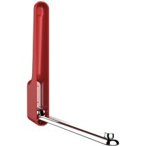 Wenko – Gancio pieghevole Premium Omega Rosso – 2,5 x 18 x 3,5 cm – Installazione facile con viti e tasselli