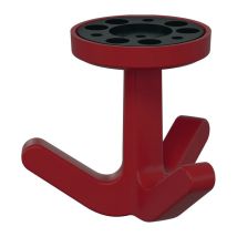 Hewi - Gancio triplo Ser.477 opaco,elastico 33 rosso rubino H.69mm D.51mm