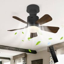 45cm Silencieux Ventilateur de Plafond avec Lumière et Telecommande, 36W Lampe Ventilateur Plafond avec Douille E27, Dimmable led Ventilateur Plafond