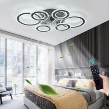 Ganeed - 76CM Smart Ceiling Light with Fan dc Motor 6 Gear Reversible Bedroom Ceiling Fan with Lighting led Dimmable Quiet Modern Living Room Lamp