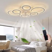 Ganeed - 76CM Smart Ceiling Light with Fan dc Motor 6 Gear Reversible Bedroom Ceiling Fan with Lighting led Dimmable Quiet Modern Living Room Lamp