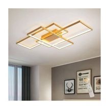 Ganeed - Dimmbare Deckenleuchte 50W,3 Quadratische Gold led Deckenleuchten mit Fernbedienung 3 Farben,Moderne led Kronleuchter Unterputz Deckenlampe