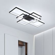 Lampada da Soffitto a led Moderna da 68 w, Lampadario da Soffitto a 3 Quadrati in Alluminio Acrilico, Plafoniera da Soffitto Semplice da Incasso per