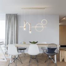 Lampes suspendues modernes, lustre led à intensité variable, lampe suspendue de salle à manger, suspension linéaire pour cuisine, salon (blanc 40 w)