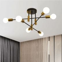 Lustre, Moderne Suspension Luminaire Lustre Réglable Éclairage de Plafond 6 Pendentif Lumière Montage Industriel Luminaire Plafonnier Suspendu pour