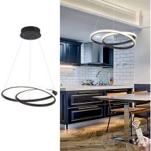 Moderne Pendelleuchte Esstisch Dimmbare led Pendelleuchte mit Fernbedienung 2 Ringe Hängeleuchte Pendelleuchte für Wohnzimmer, Küche, Esszimmer