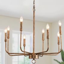 Ganeed Pendant Light Ceiling Light Antique Dining Table Hanging Chandelier Light Bulb 71cm Bronze 8 Lights