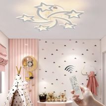 Plafoniera a led dimmerabile 60w moderna plafoniera in acrilico, lampadario a forma di 5 stelle illuminazione per camera dei bambini camera da letto