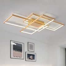 Ganeed - Dimmable Ceiling Light 50W,3 Square Gold led Ceiling Light with Remote Control 3 Colors,Modern led Chandelier Flush Mount Ceiling Lamp