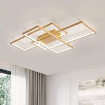 Plafonnier led, Plafonniers led Modernes avec 3 Carrés, Éclairage de Plafond 75W Métal Acrylique Doré Lampe de Plafond Applique Murale pour Salle à