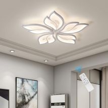 Ganeed - Modern Ceiling Light, 60W Remote Control Dimmable led Ceiling Lights, Acrylic Leaf Ceiling Lamp for Living Room, Dining Room, Bedroom(White)