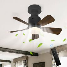 Ganeed - Schraubbare Deckenventilatorlampe, Dimmbare led Deckenleuchte mit Ventilator für Schlafzimmer, E27 Sockel mit Fernbedienung, 4