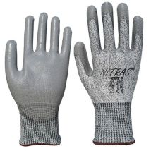 Gants anti-coupure – Taille XL – Nitras – EN 388 (4.5.4.3) – Gants en tricot avec revêtement PU gris
