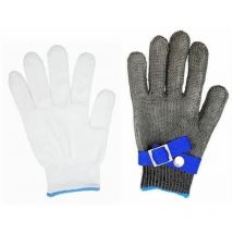 Gant De Boucher En Cotte De Maille Acier Inoxydable Resistant Coupe Haute Performance Niveau 5 Protection Taille l (Pas Une Paire)