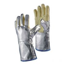Gant de protection thermique 5 doigts taille universelle nature/argent avec aramide preox alum. en 388, en 407 catégorie epi iii