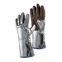 Gant de protection thermique 5 doigts taille univers. nature/argent cuir de sébatan avec aramide preox alum. en 388, en 407 catégorie epi iii