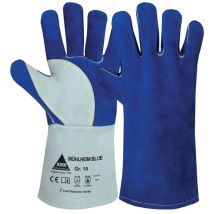 Hase Safety Gloves - Gant De Soudeur Mühlheim Blue Taille 8 Bleu/gris Croûte De Cuir En 388, En 12477 Catégorie Epi Ii