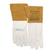 Weldas - Gant de soudeur taille xxl (10,5) nature/orange cuir fleur chèvre/vach./cuir doux touch. en 388, en 12477, en 1149-2