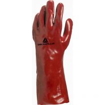 Gant pour la manipulation des produits chimiques pvc rouge l 35 cm taille 10 -PVC733510 Delta Plus T10