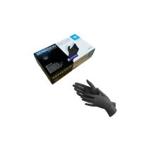 Gant d'examen en nitrile sensiskin noir sans poudre Euromedis boîte de 100 gants - référence : 127561 - taille : M/8