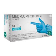 Gants à usage unique en nitrile. MED COMFORT BLUE. non poudré. Taille.S